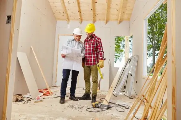 Contractors reviewing plans for Builders Alexandra's Renovations Alexandra projects.