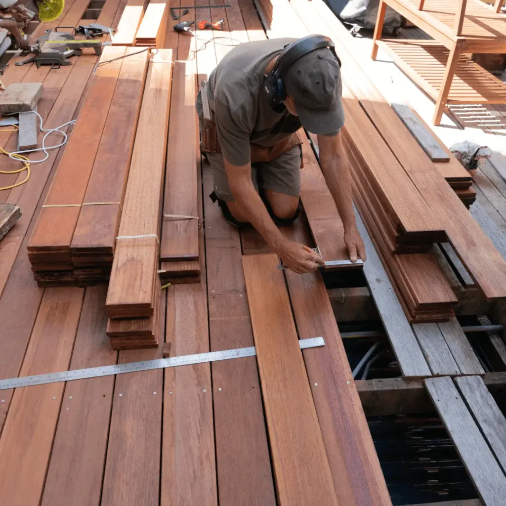 Wooden deck construction by Builders Alexandra.