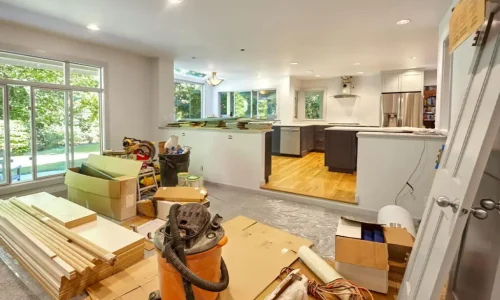 Open kitchen remodel completed by Builders Alexandra's Renovations Alexandra team.